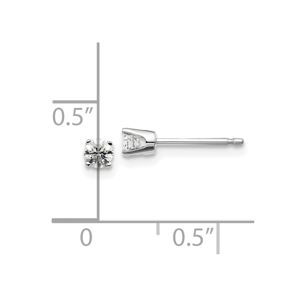 14K White Gold 14Kw .20Ct I2 K L Diamond Stud Push On Post Earrings