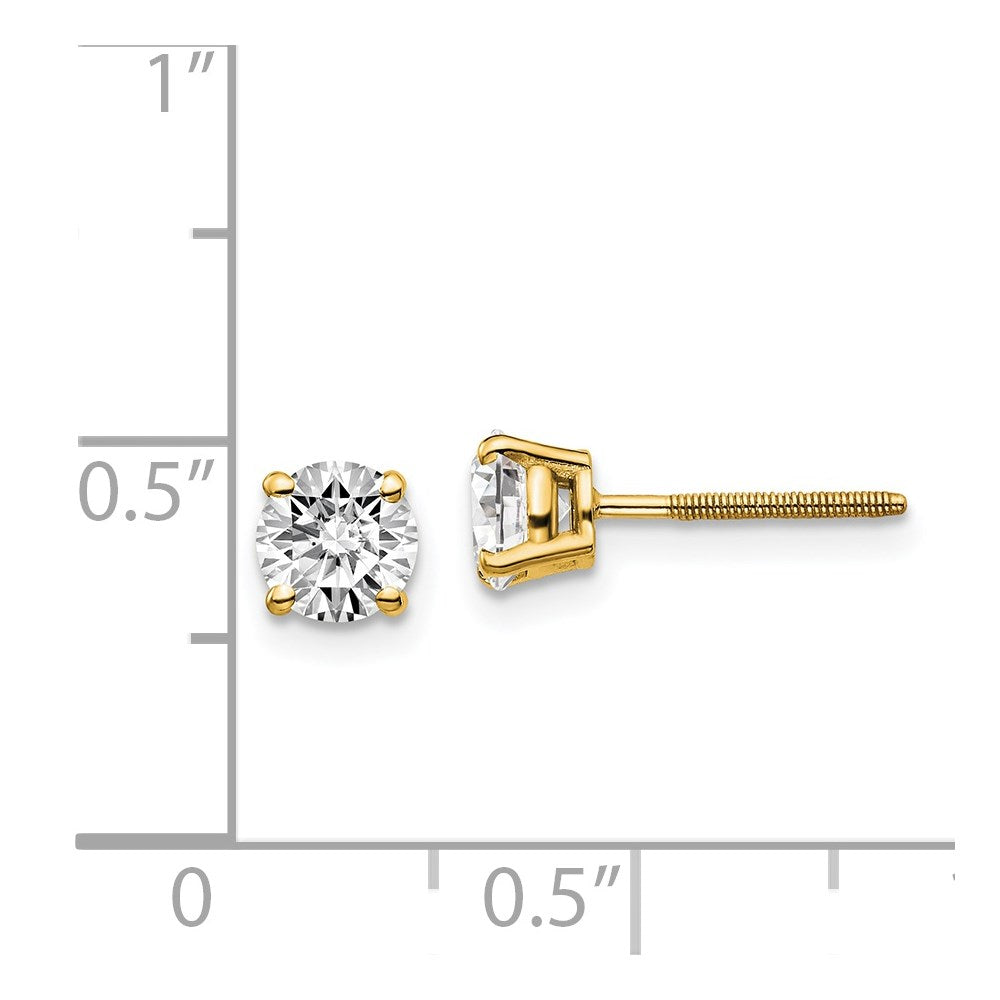 14K Yellow Gold 14Ky 1.00Ct. Vs2/Si1 G I Diamond Stud Thread On/Off Post Earrings