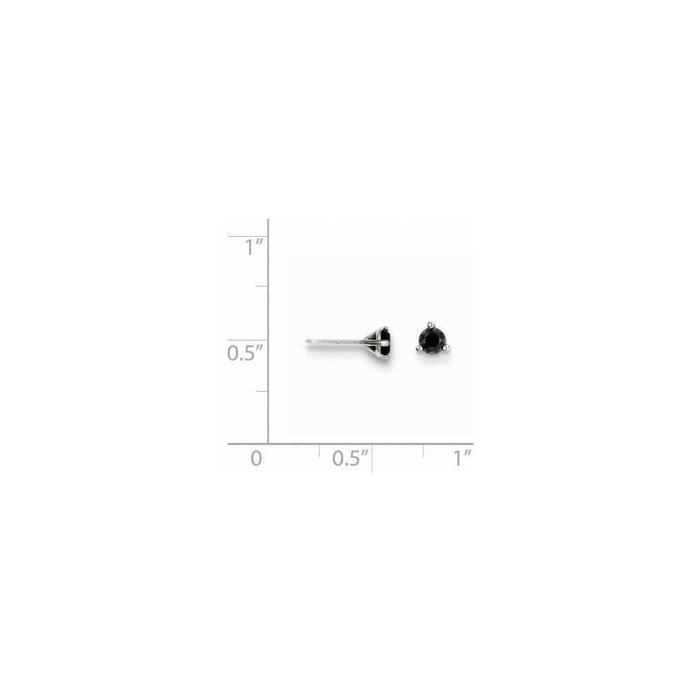 14K White Gold 1/4Ct Black Diamond Stud Earrings