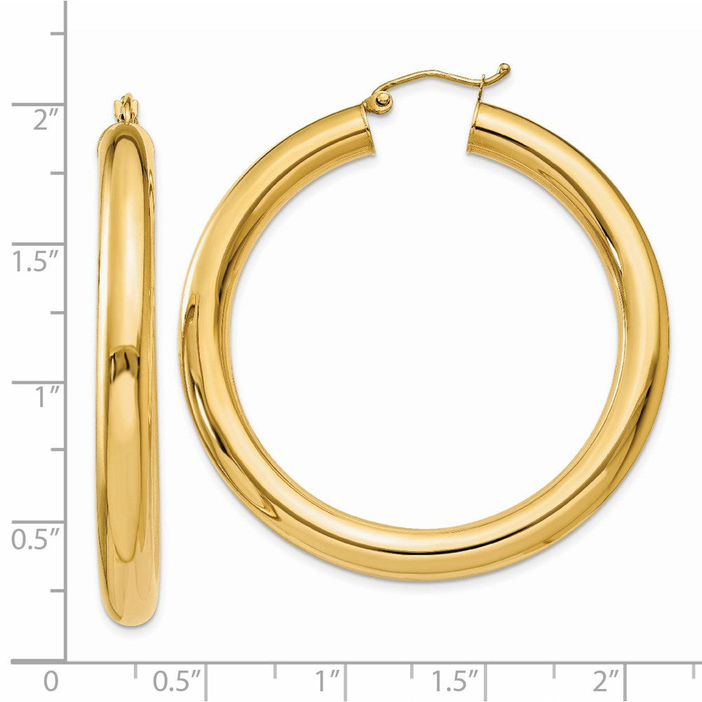 14K Yellow Gold Polished 5mm Lightweight Hoop Earrings