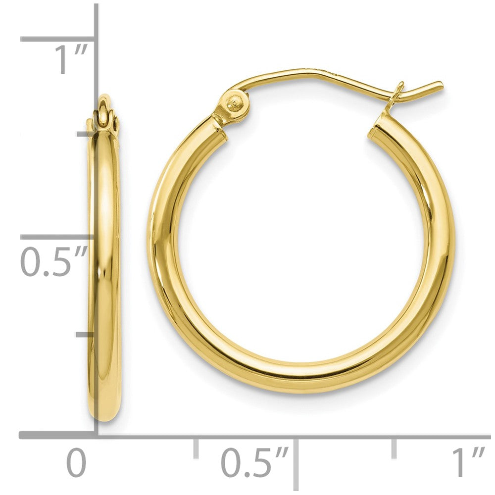 10K Yellow Gold Polished Hinged Hoop Earrings