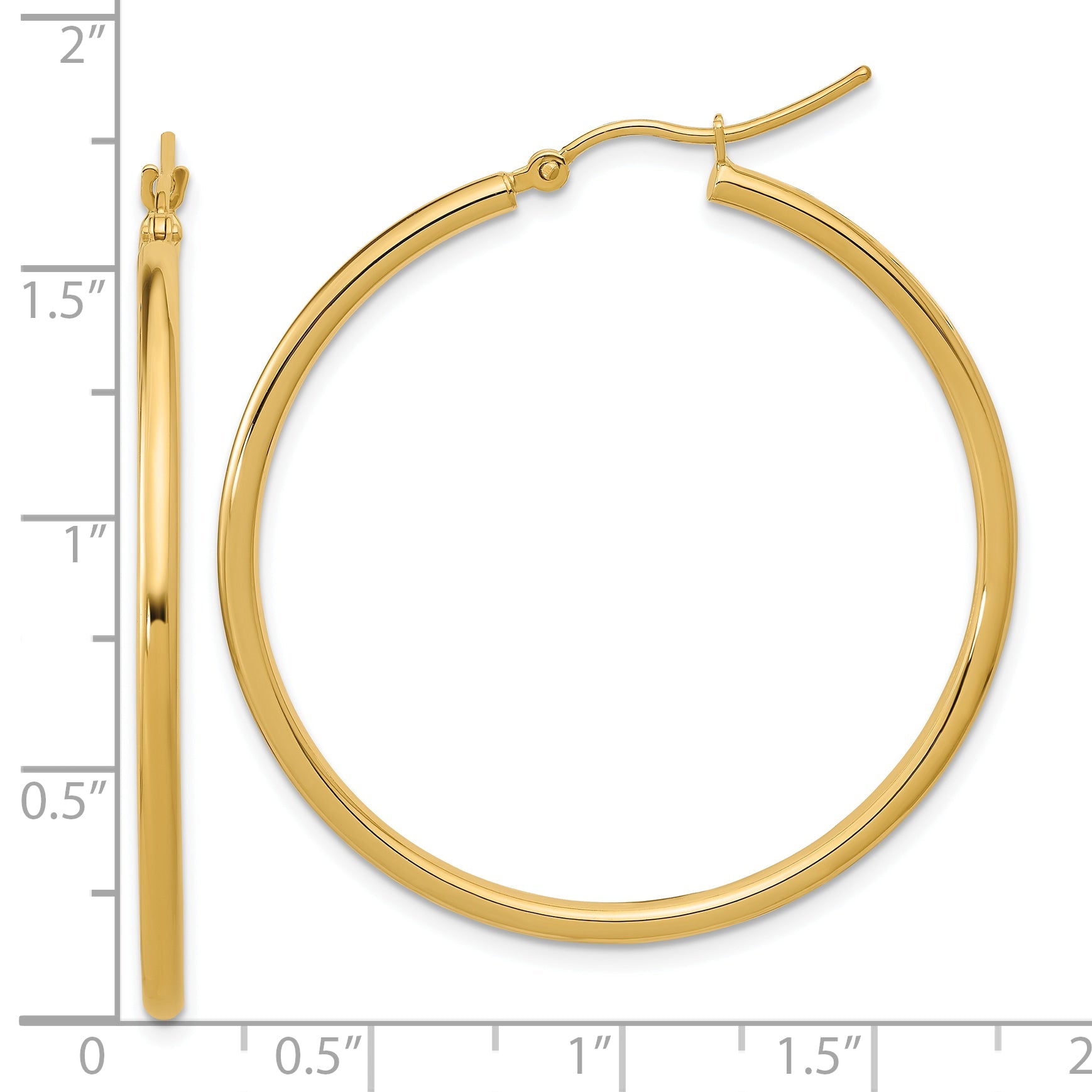 10K Yellow Gold Polished Hinged Hoop Earrings