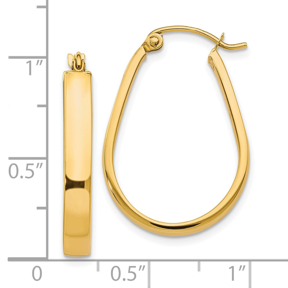 10K Yellow Gold Polished Hinged Hoop Earrings