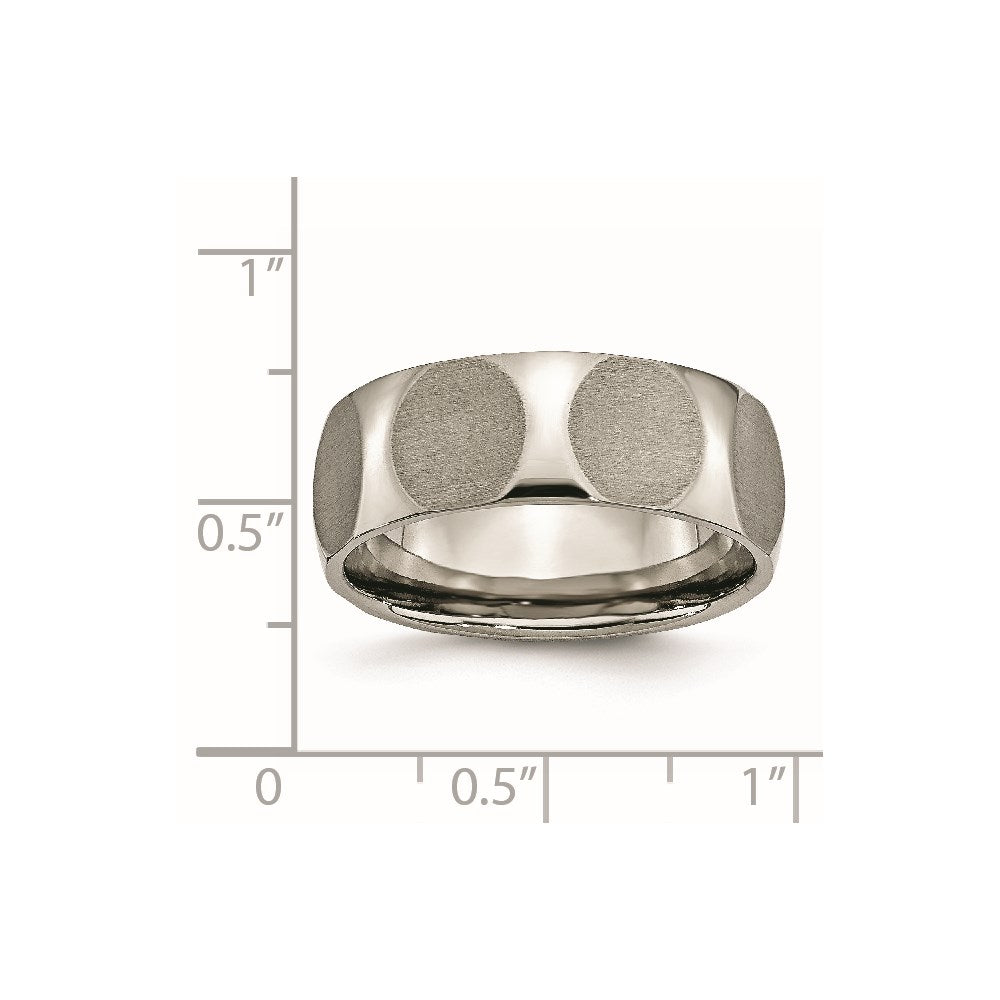 Titanium Faceted 8mm Satin Band