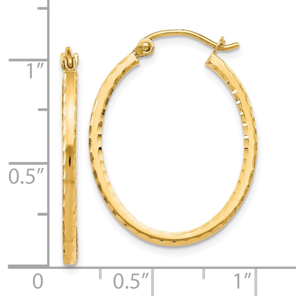 10K Yellow Gold D/C Hinged Hoop Earrings