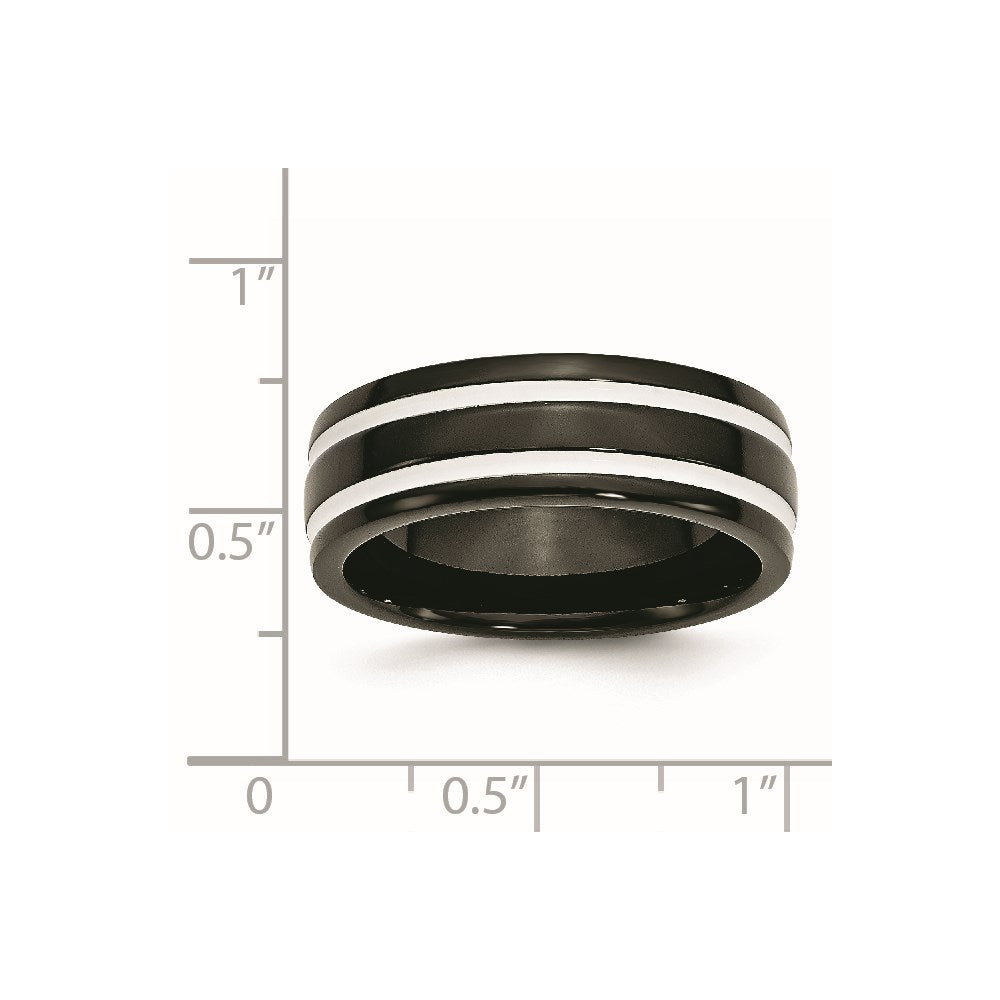 Titanium 8mm Black Ip Plated Polished Band