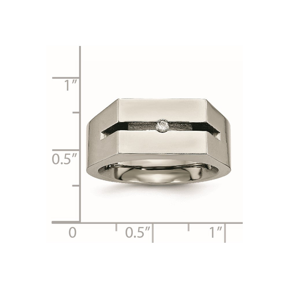 Titanium With Diamond Polished Band