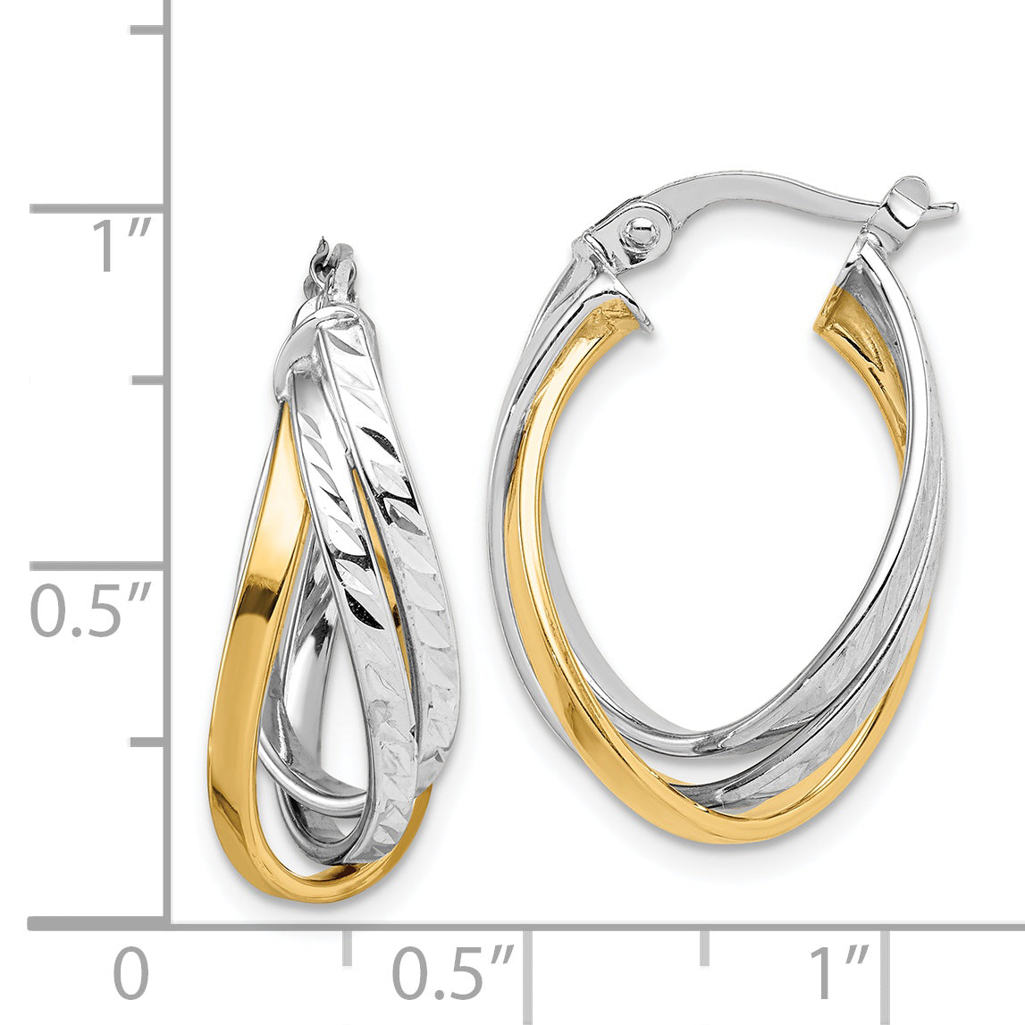 14K Two-Tone Two Tone Hoop Earrings
