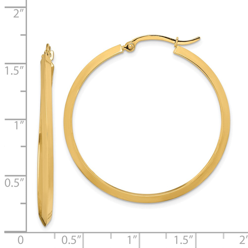 14K Yellow Gold Polished Hoop Earrings