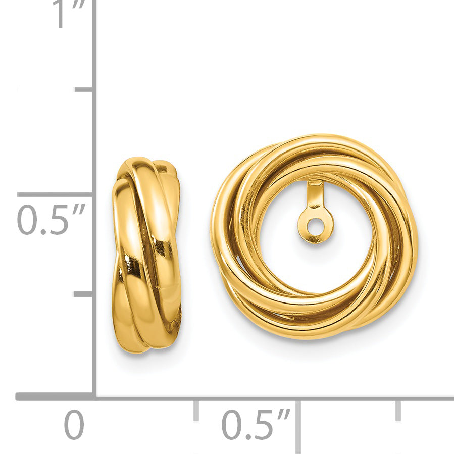 14K Yellow Gold Polished Love Knot Earring Jackets