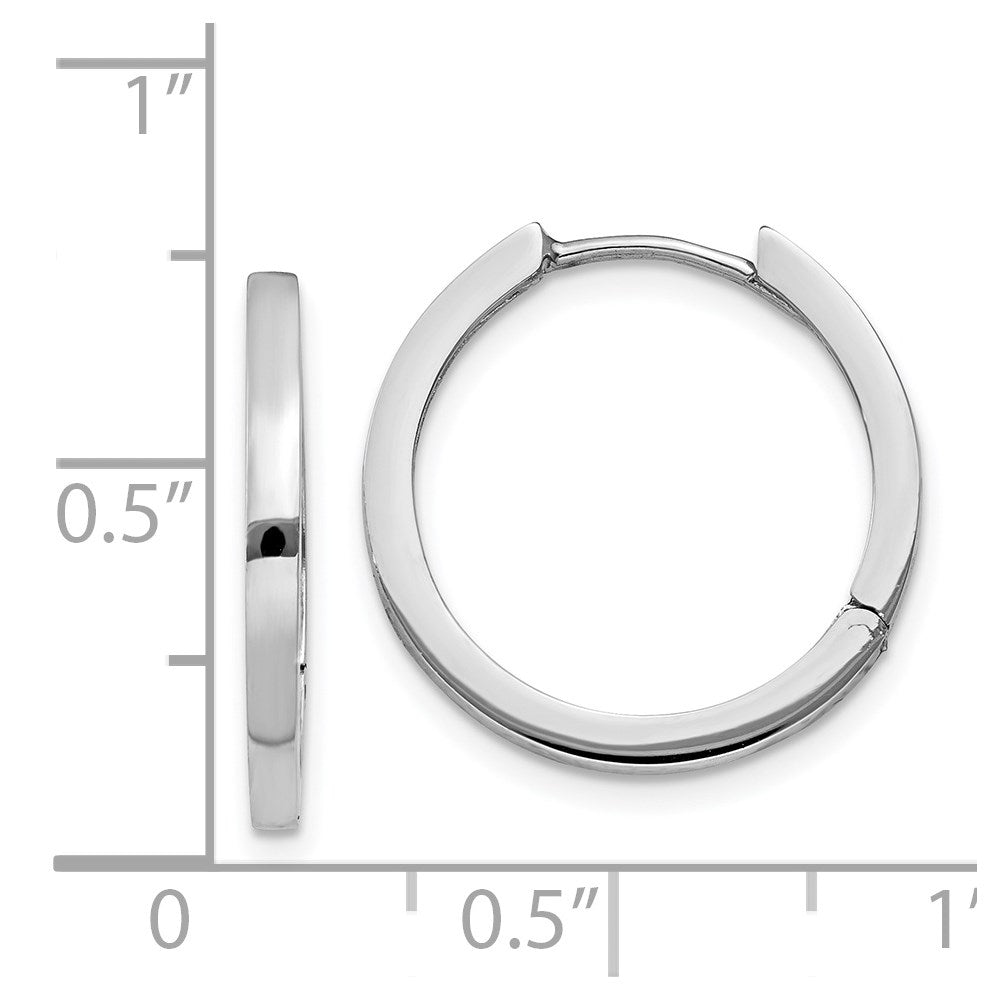 14K White Gold Hinged Hoop Earrings