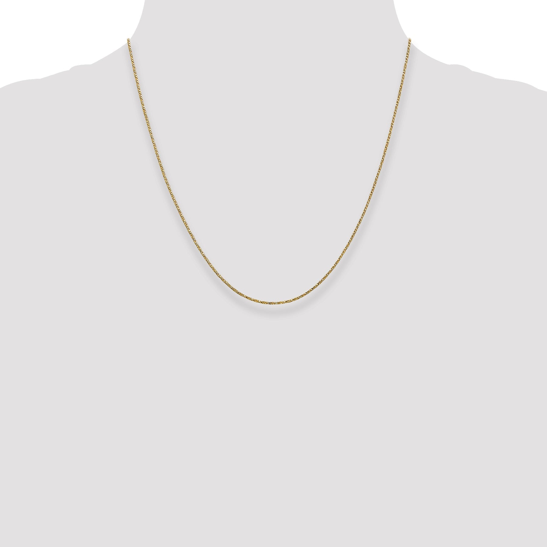 14K Yellow Gold 20 Inch .95mm Twisted Box With Lobster Clasp Chain Necklace