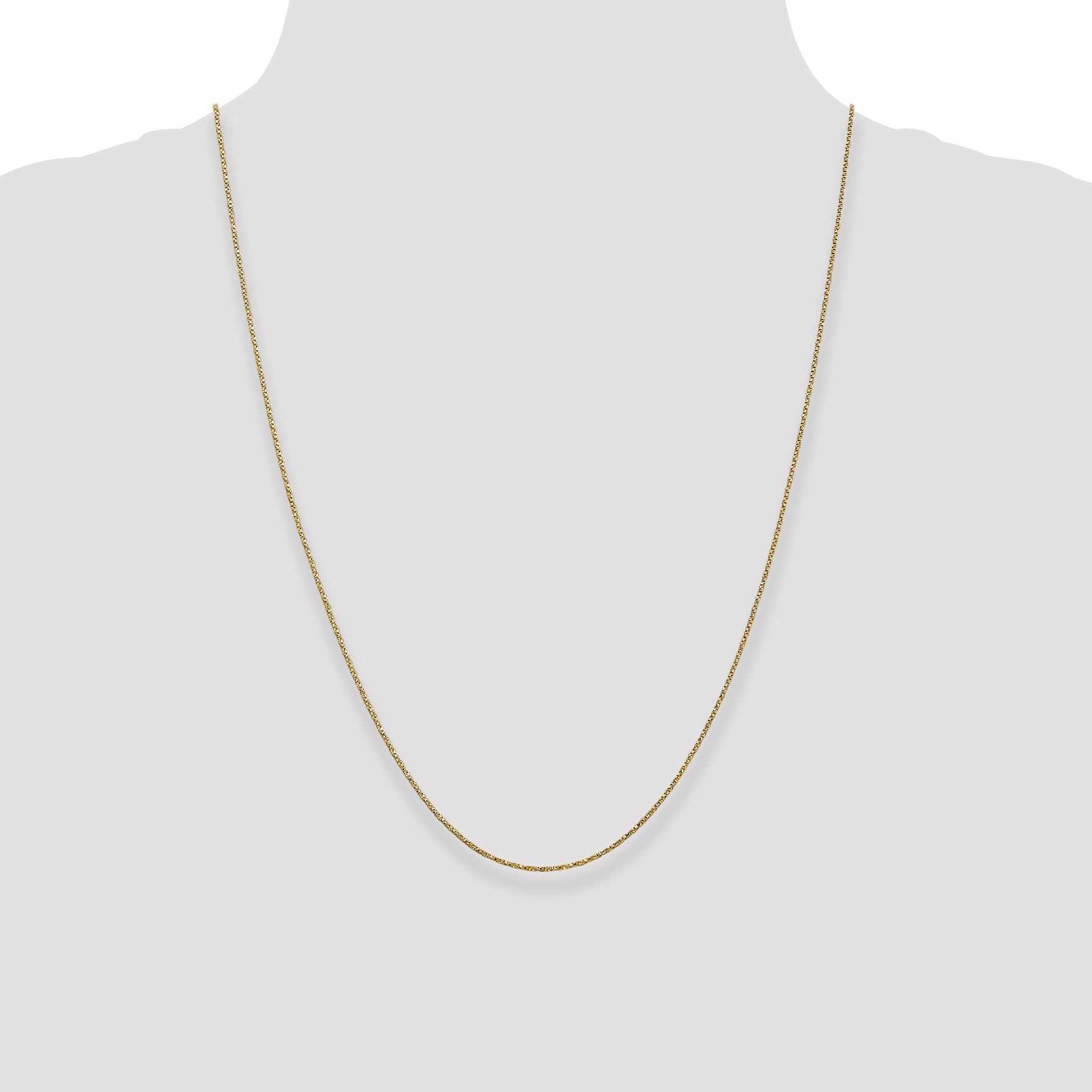 14K Yellow Gold 24 Inch .95mm Twisted Box With Lobster Clasp Chain Necklace
