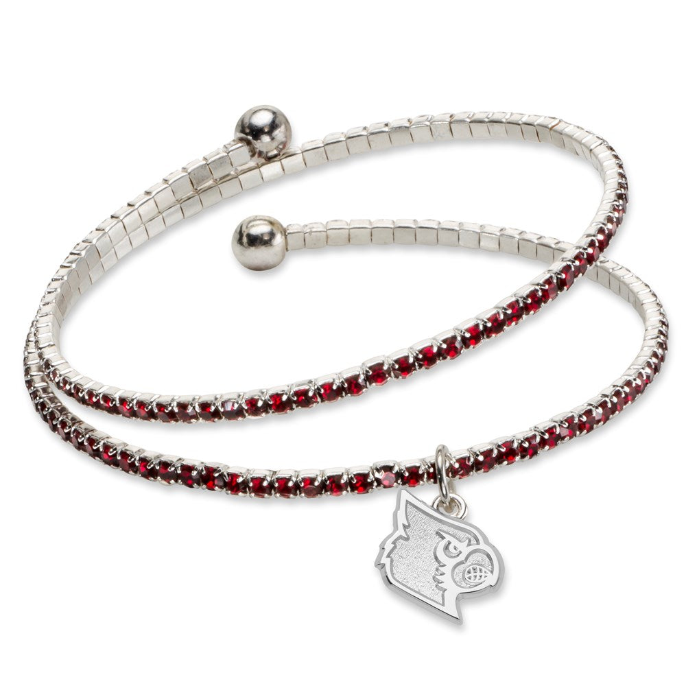 Brass/White Univ Of Louisville Amped Logo Crystal Bracelet