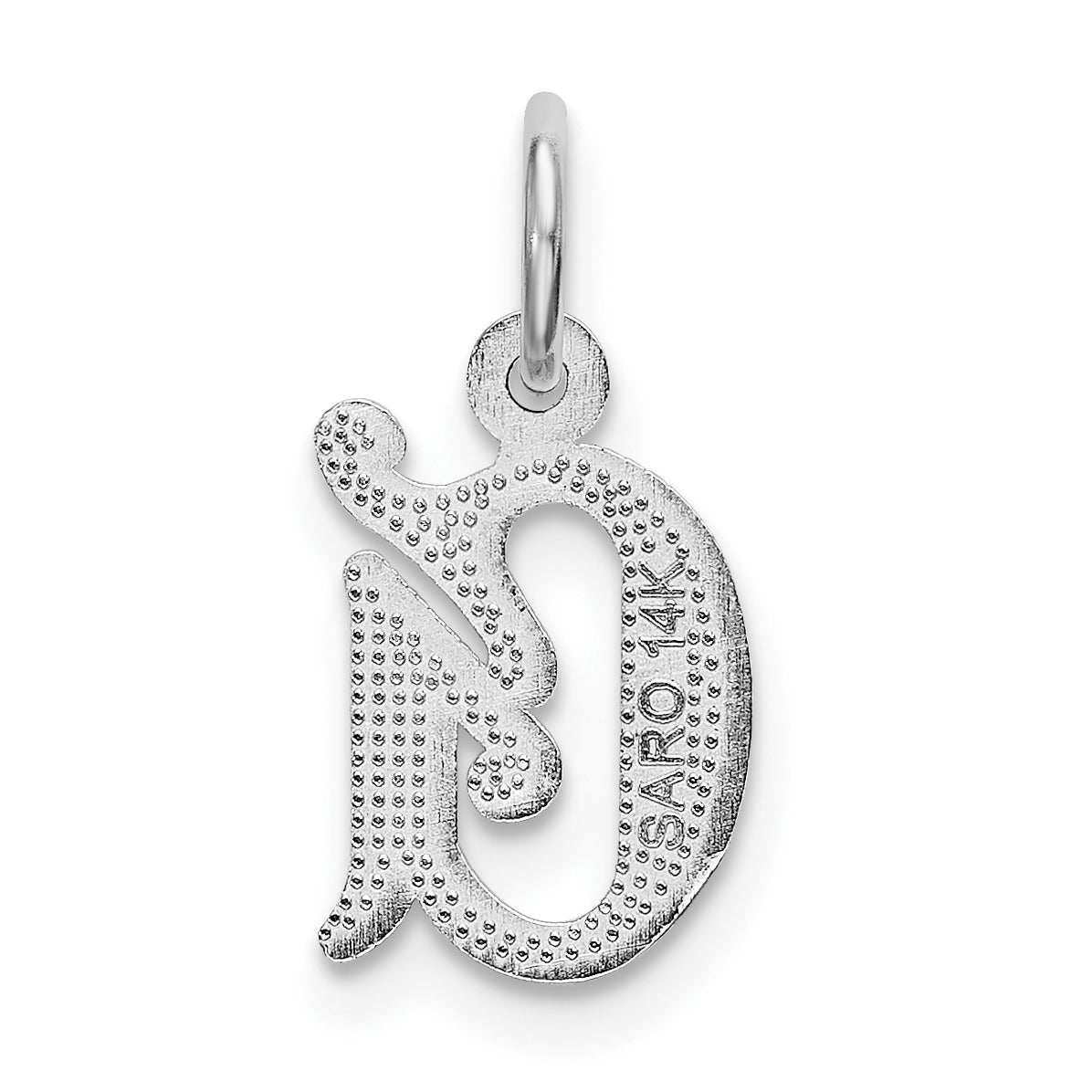 14K White Gold 14Kw Diamond-Cut Letter G Initial Charm