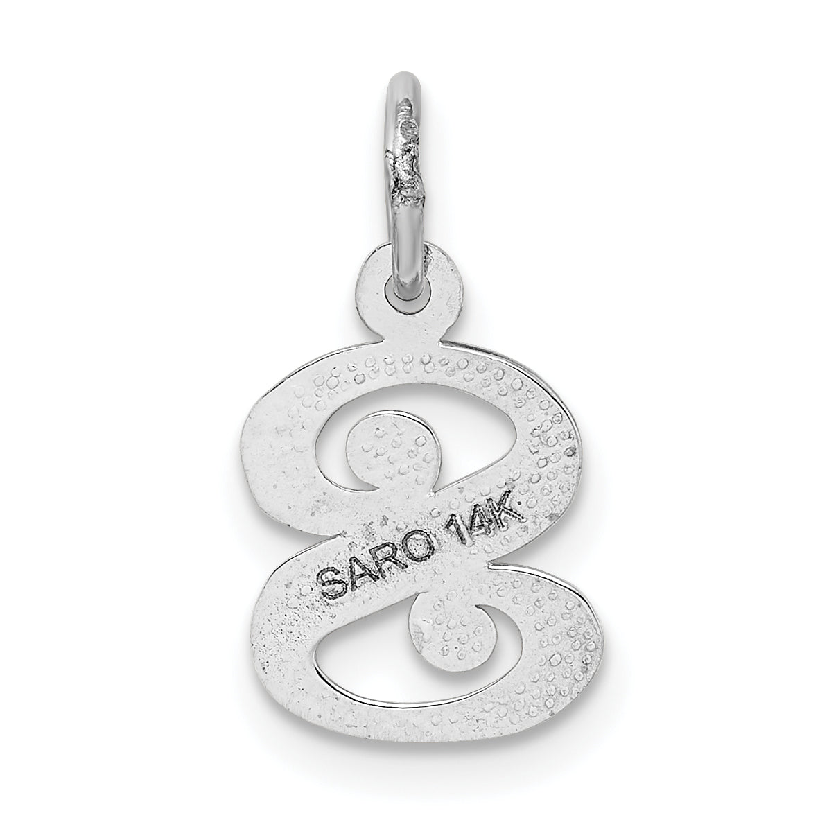 14K White Gold 14Kw Diamond-Cut Letter S Initial Charm