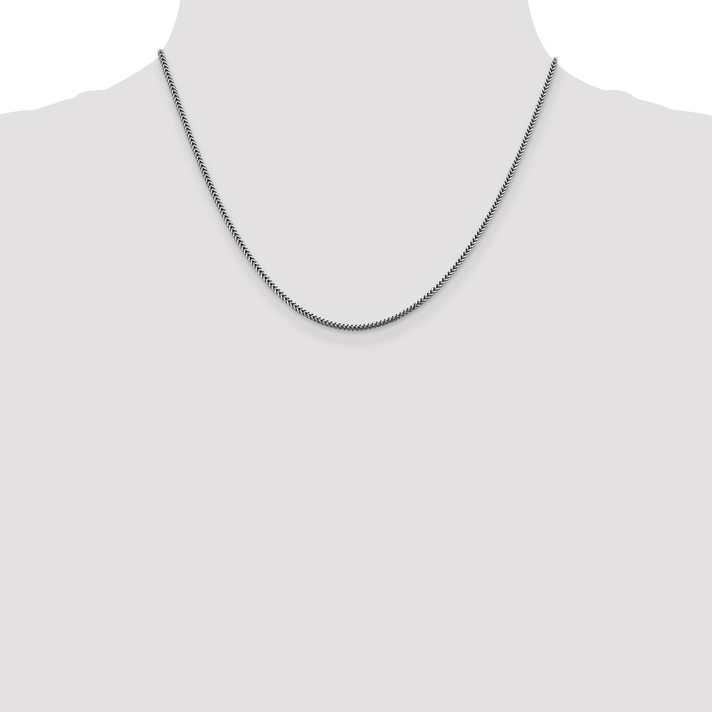 14K White Gold 18 Inch 1.4mm Franco With Lobster Clasp Chain Necklace