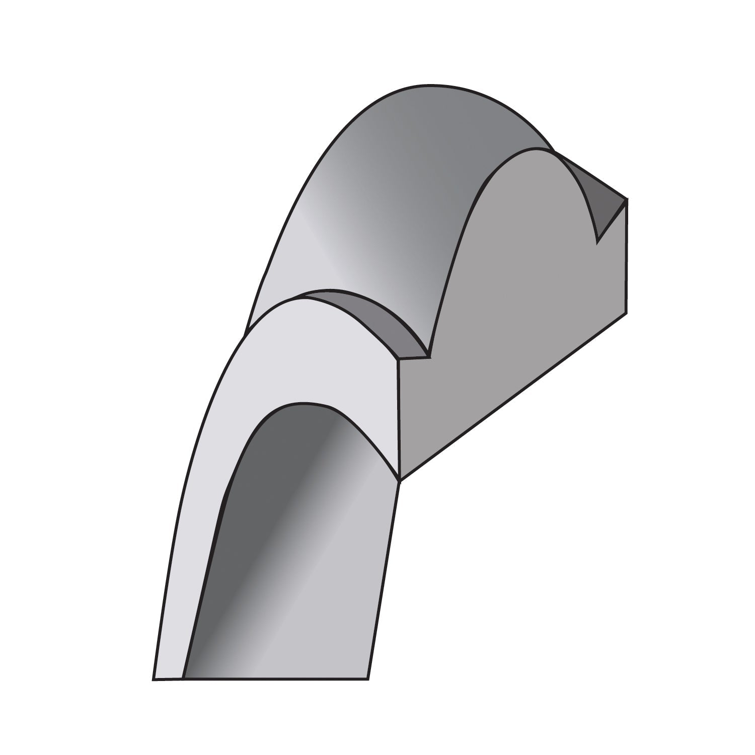 10K White Gold 10Kw 7mm Half Round With Edge Band Size 14