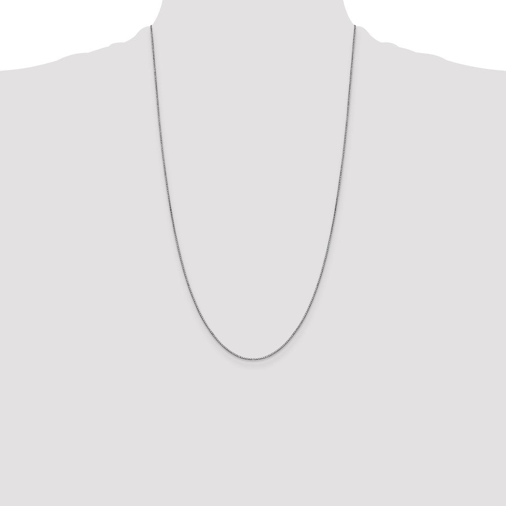 14K White Gold 26 Inch .9mm Box With Lobster Clasp Chain Necklace