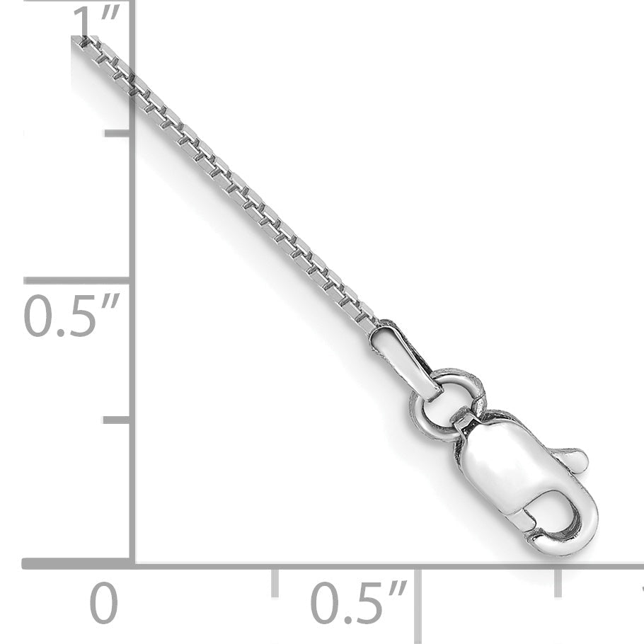 14K White Gold 7 Inch .9mm Box With Lobster Clasp Bracelet