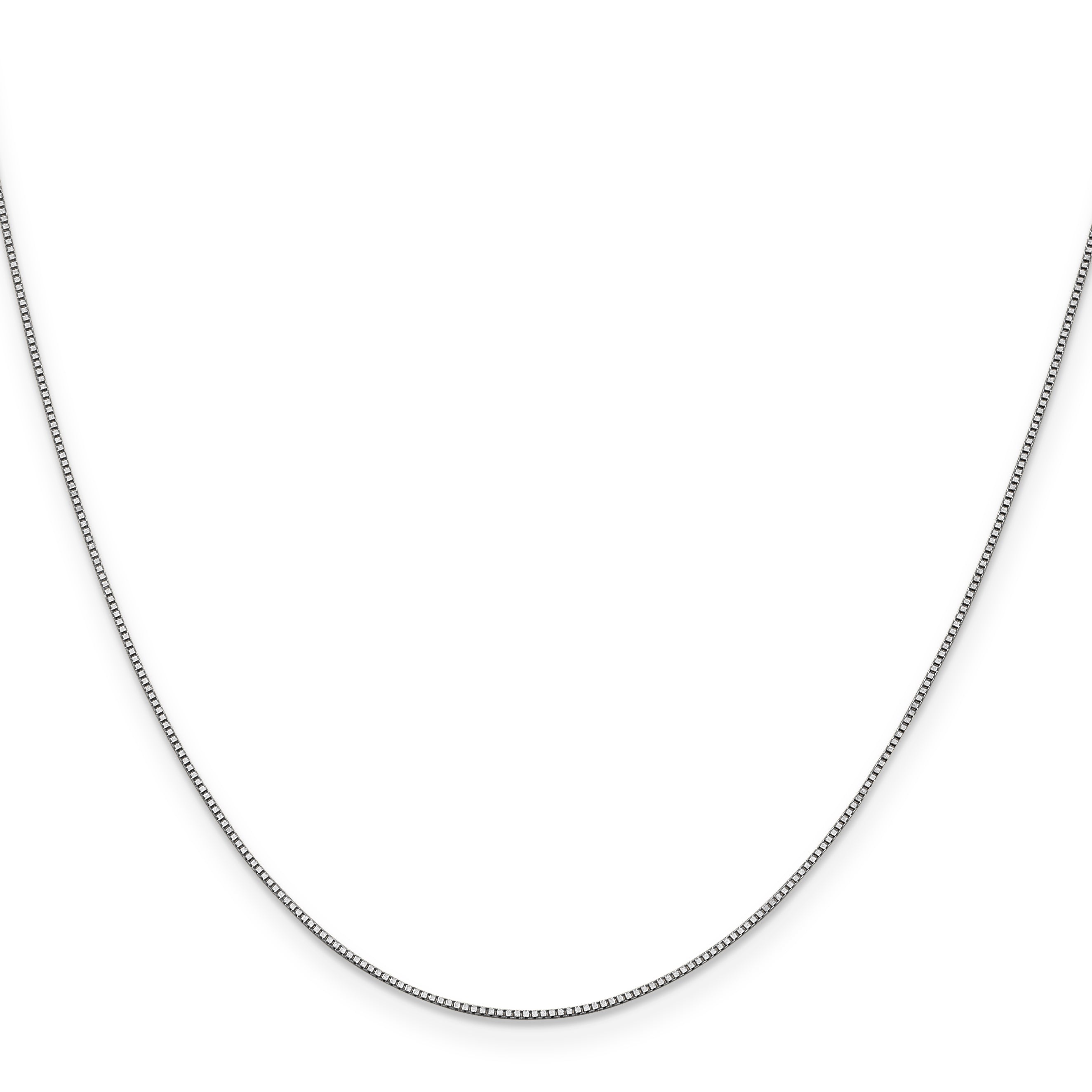 14K White Gold 14 Inch .7mm Box With Lobster Clasp Chain Necklace