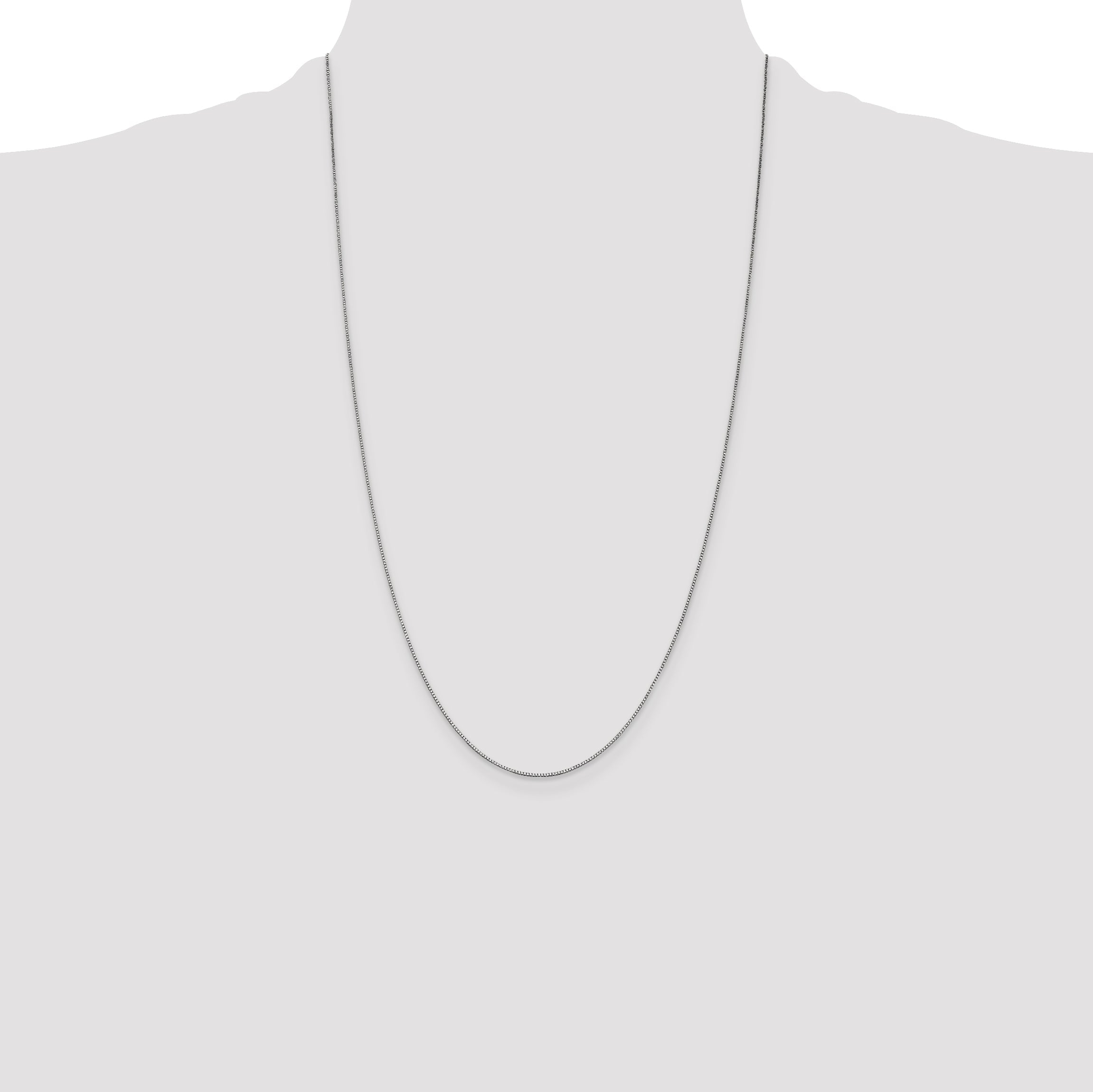 14K White Gold 26 Inch .7mm Box With Lobster Clasp Chain Necklace