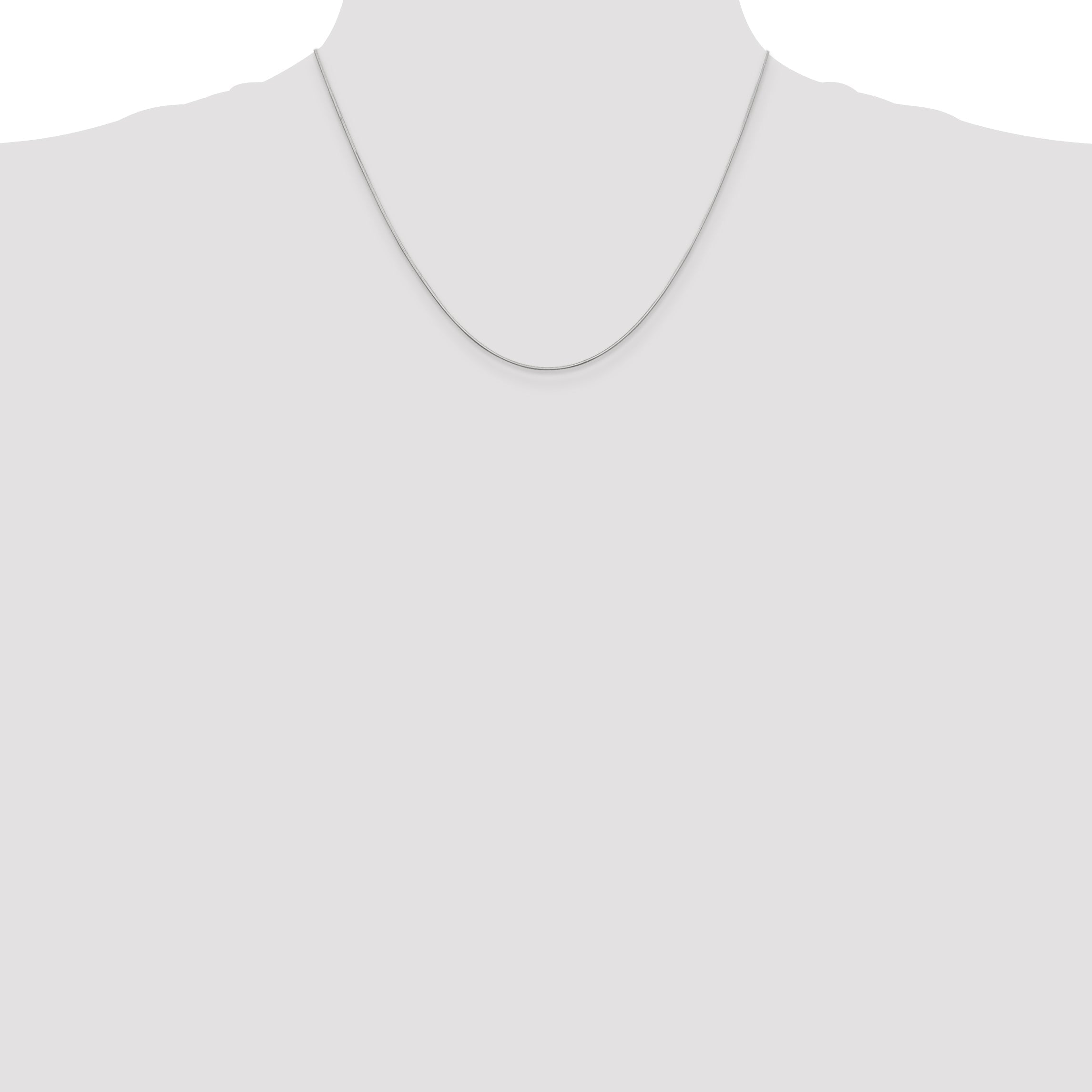 14K White Gold 18 Inch .6mm Octagonal Snake With Lobster Clasp Chain Necklace