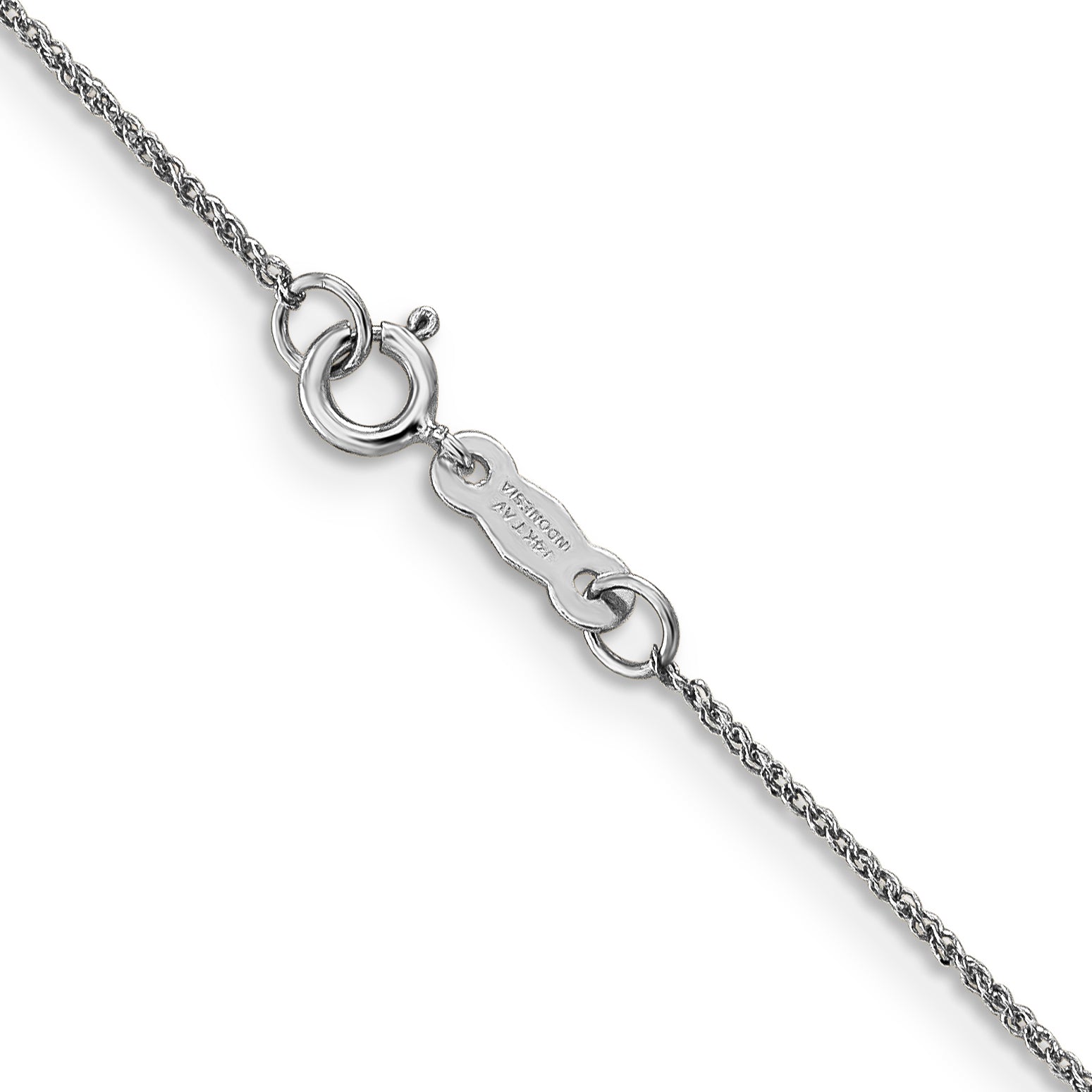 14K White Gold 14 Inch .70mm Ropa With Spring Ring Clasp Chain Necklace