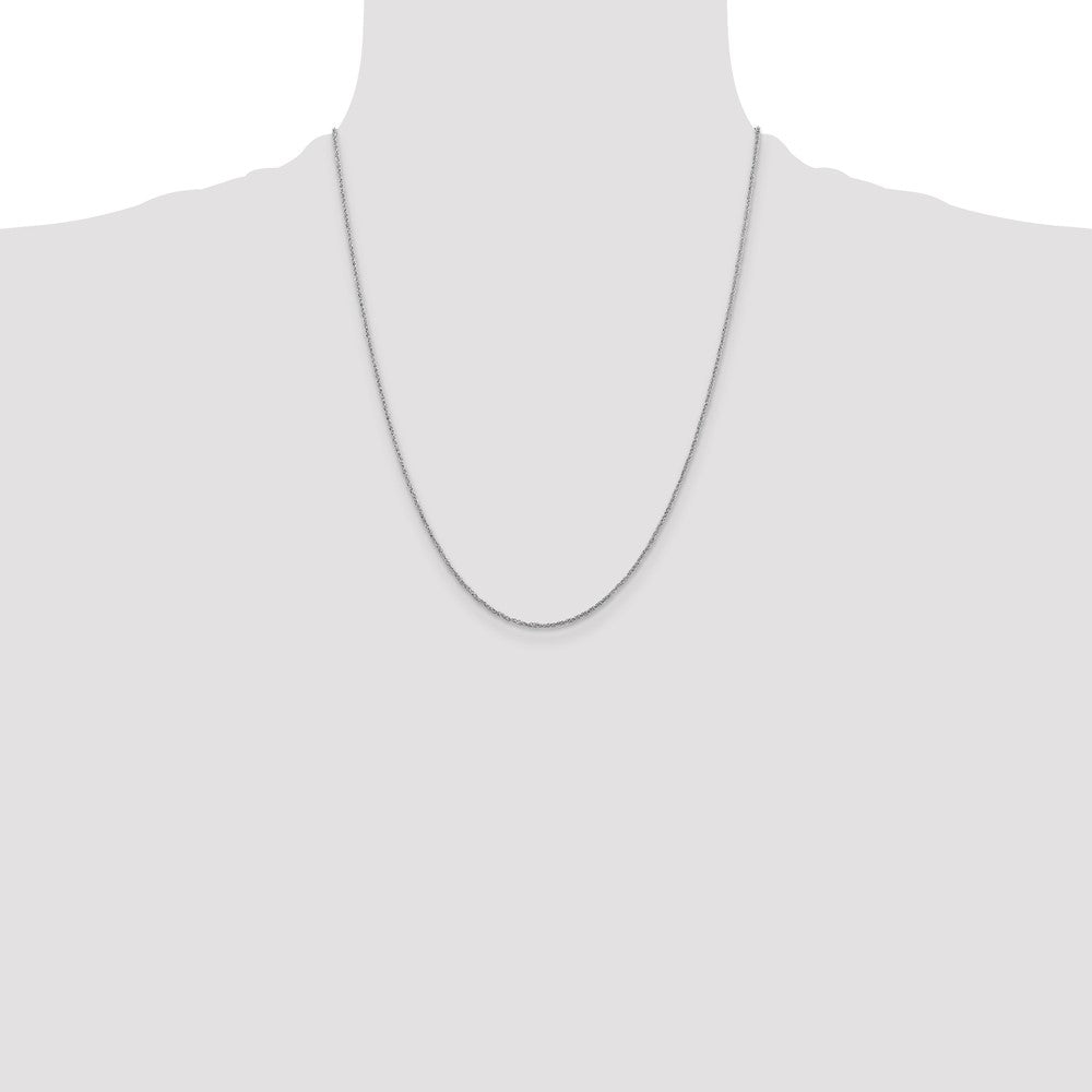 14K White Gold 22 Inch 1.1mm Ropa With Spring Ring Clasp Chain Necklace