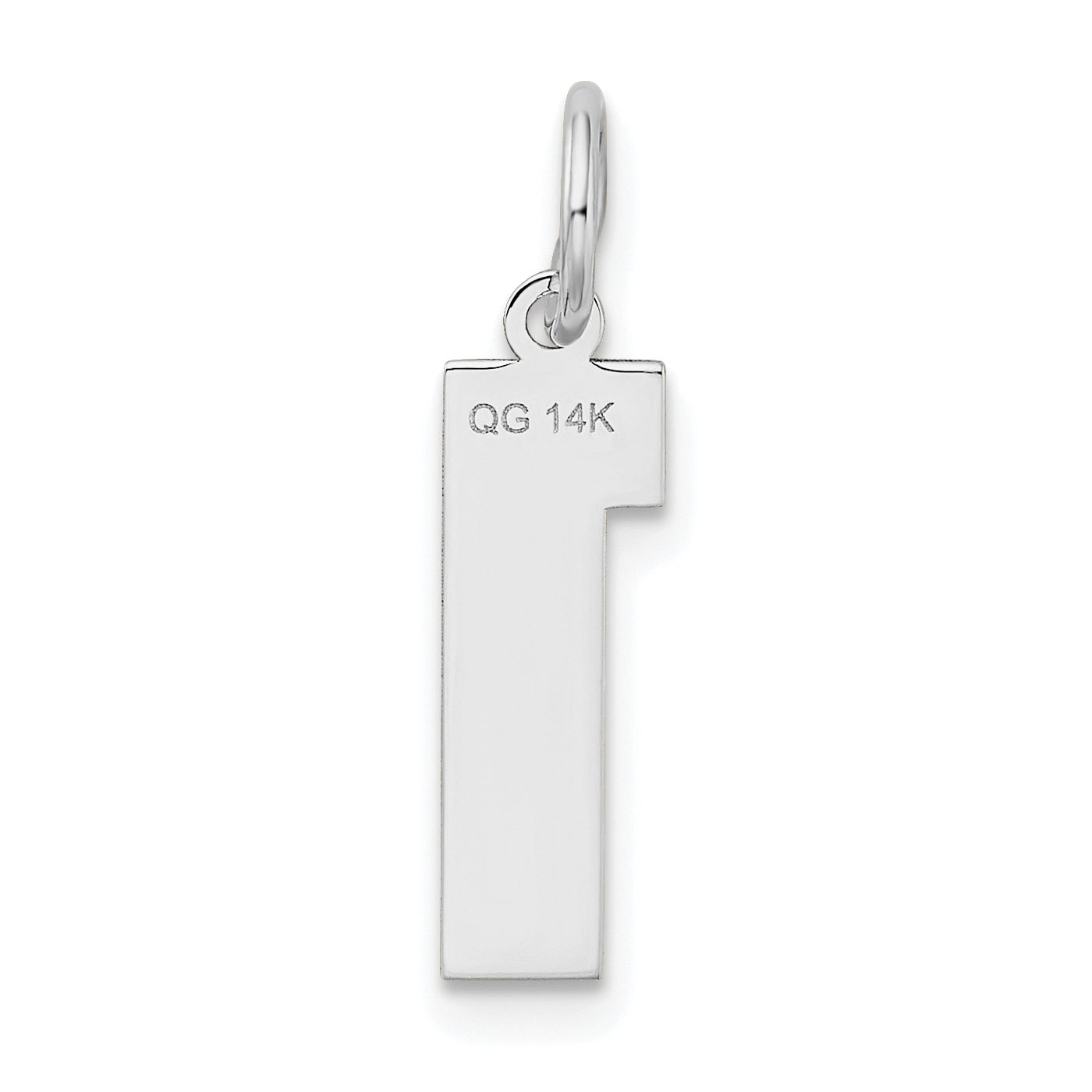 14k White Gold 14kw Medium Satin Number 1 Charm