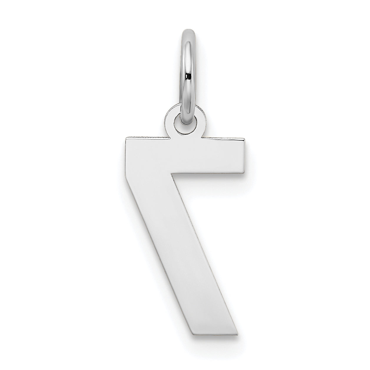 14k White Gold 14kw Small Satin Number 7 Charm