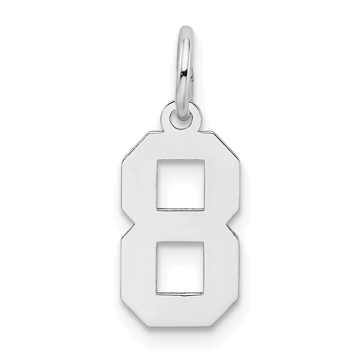 14k White Gold 14kw Small Satin Number 8 Charm