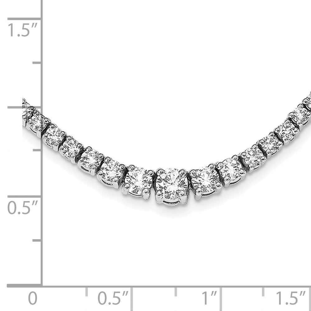 14K White Gold Complete 6.8 Carat Round Vs Graduated Diamond 16 Inch Necklace