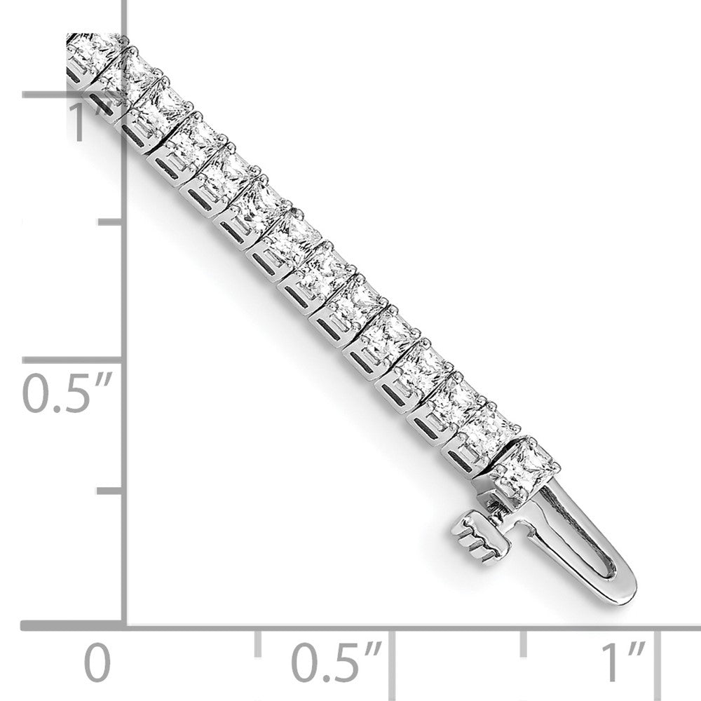 14K White Gold Complete 4 Carat Princess Vs Diamond Prong 7 Inch Tennis Bracelet