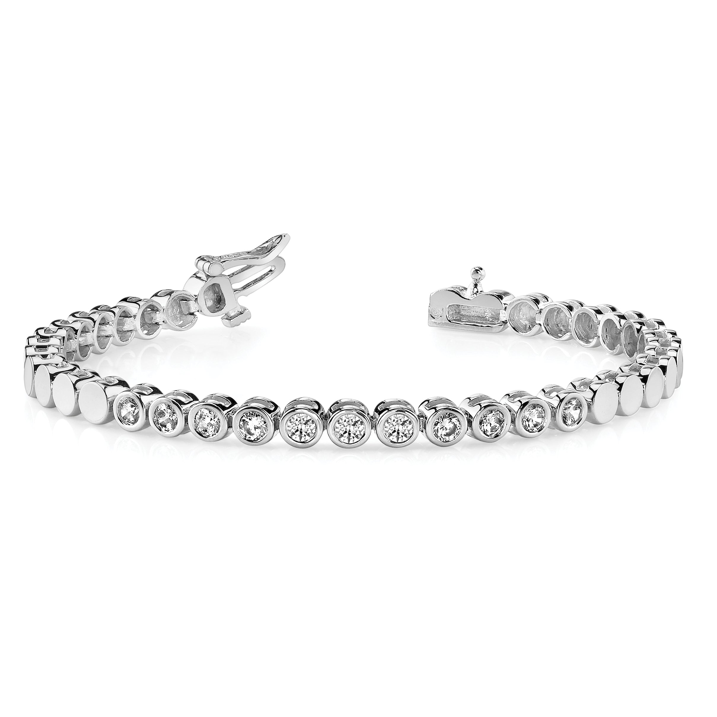 14K White Gold Holds 32 Stones Up To 4mm Round Add A Diamond 7 Inch Bracelet