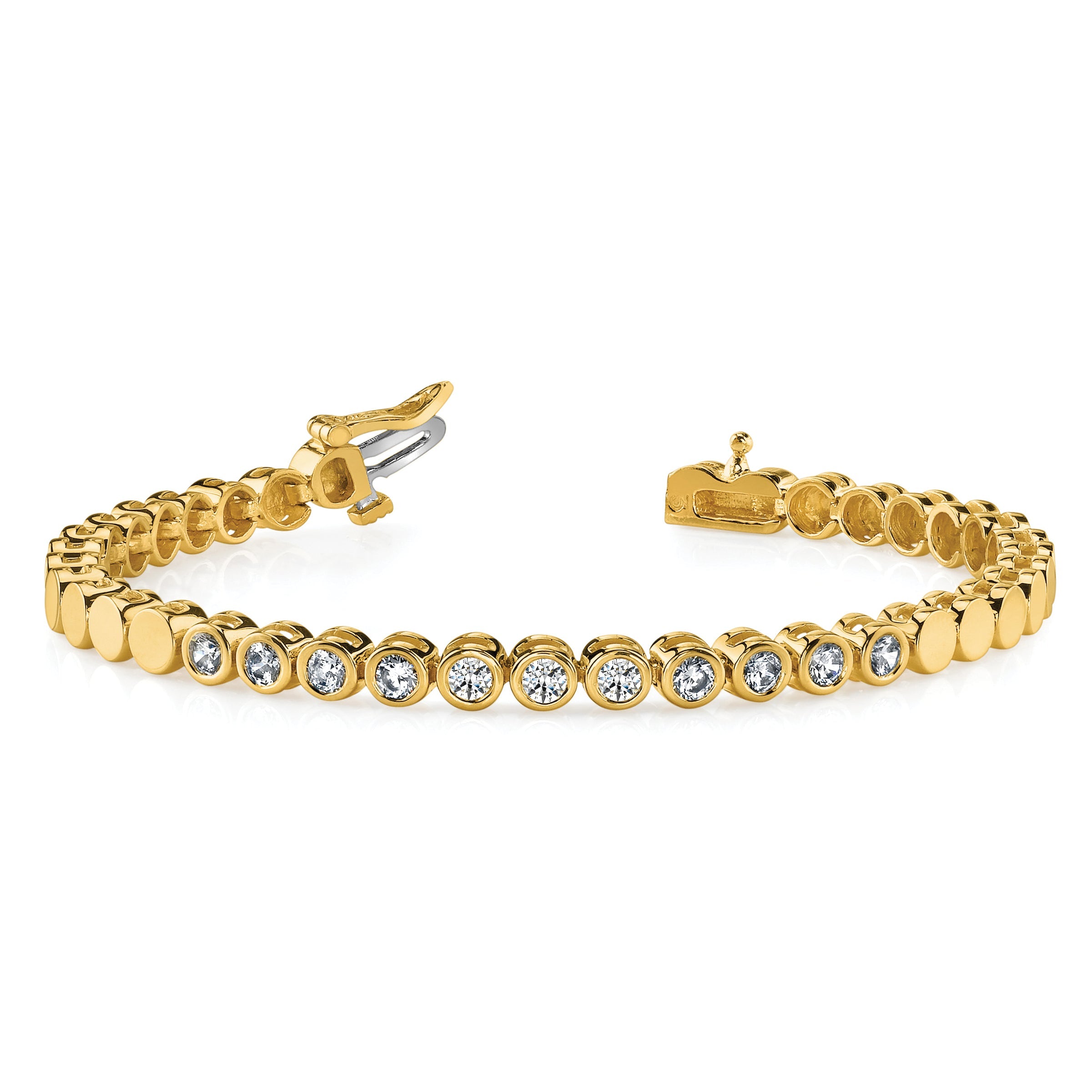 14K Yellow Gold Holds 52 Stones Up To 2.25mm Round Add A Diamond 7 Inch Bracelet