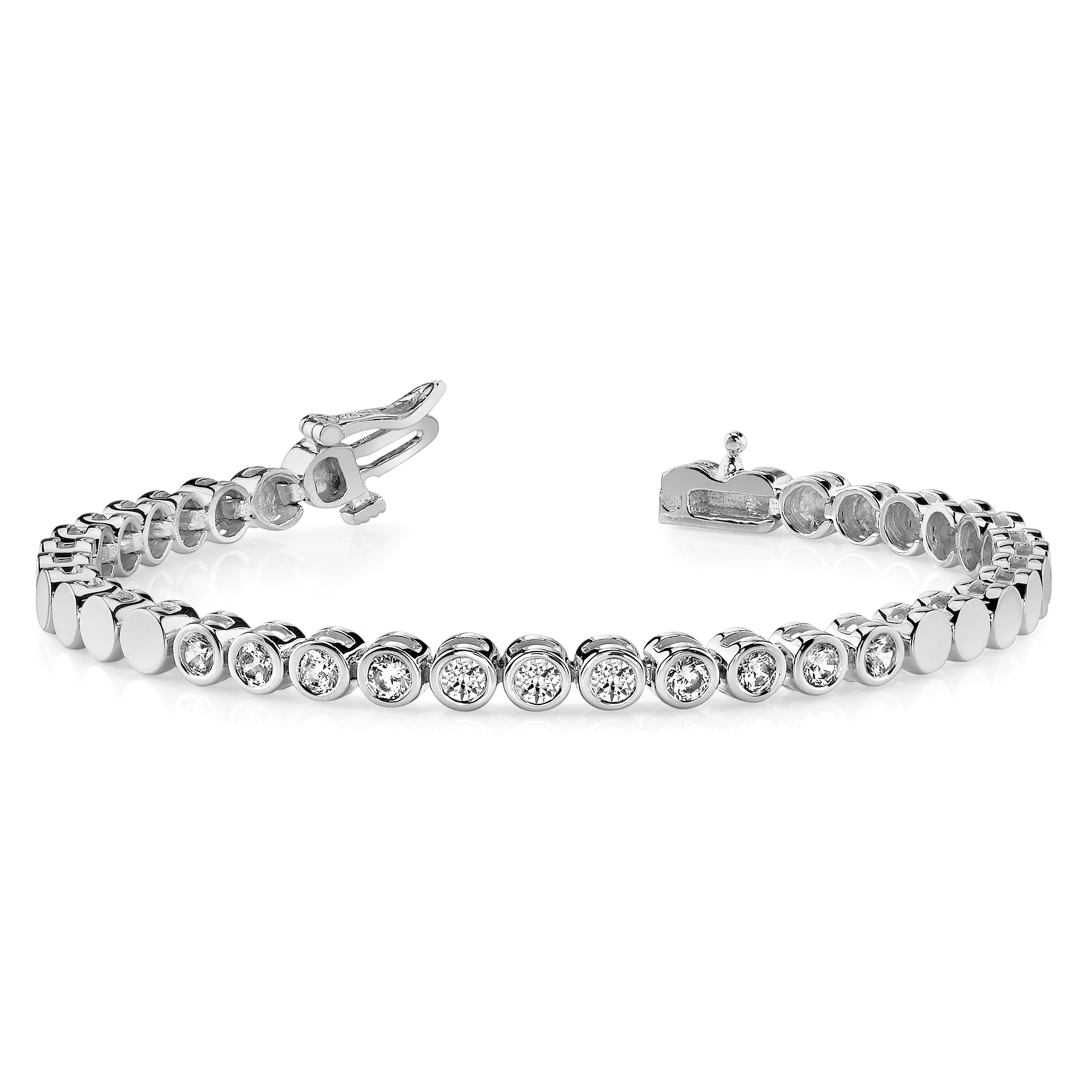 14K White Gold Holds 52 Stones Up To 2.25mm Round Add A Diamond 7 Inch Bracelet