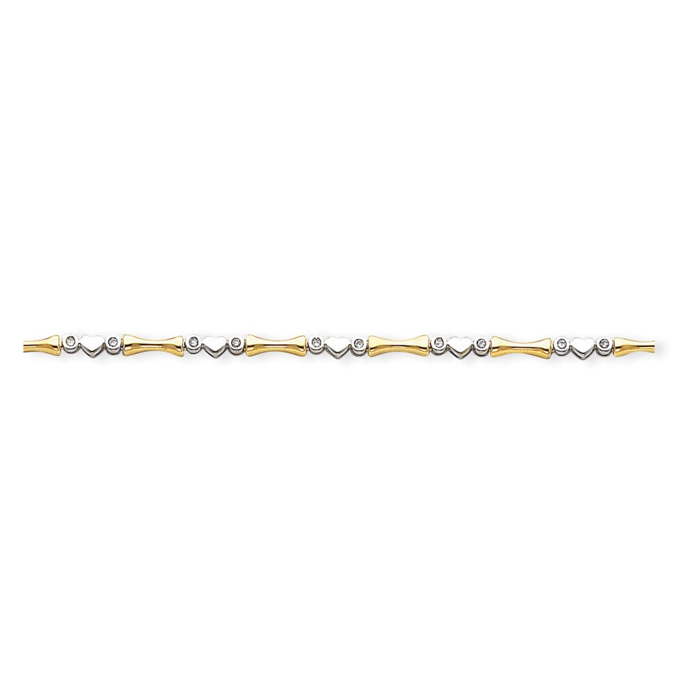 14K Two Tone Diamond Bracelet