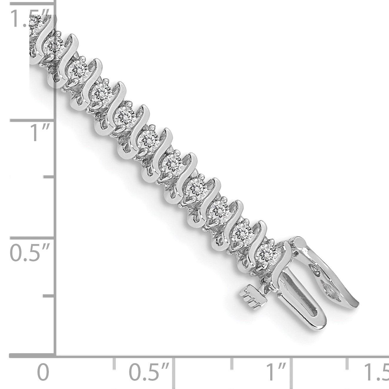 14K White Gold Complete 2 Carat Round A Diamond Prong S Link 7 Inch Tennis Bracelet