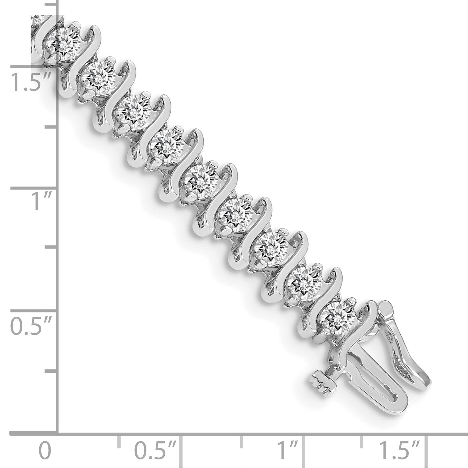 14K White Gold Complete 5.95 Carat Round Vs Diamond 2 Prong S Link 7 Inch Tennis Bracelet