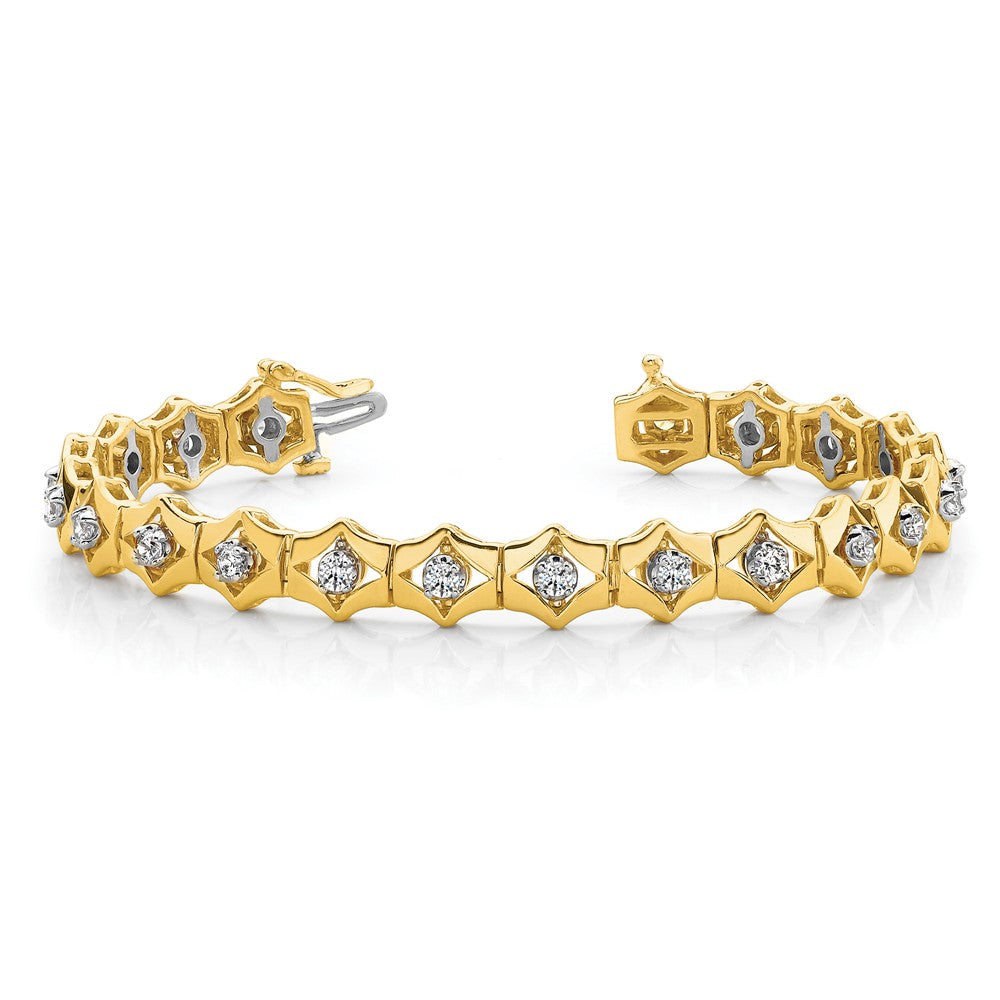 14K Yellow Gold Holds 21 Stones Up To 2.75mm Add A Diamond 7 Inch Tennis Bracelet