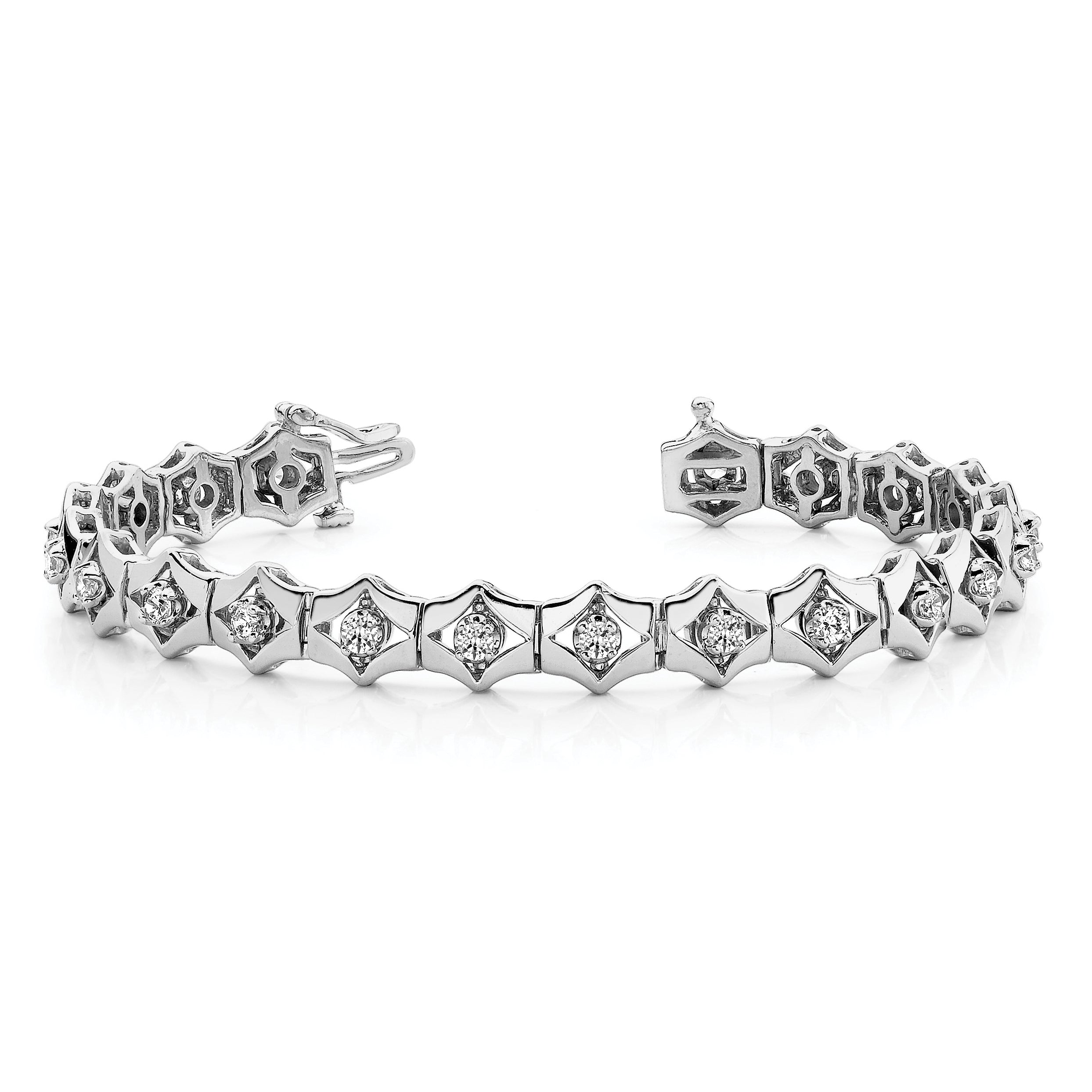 14K White Gold Holds 21 Stones Up To 2.75mm Add A Diamond 7 Inch Tennis Bracelet