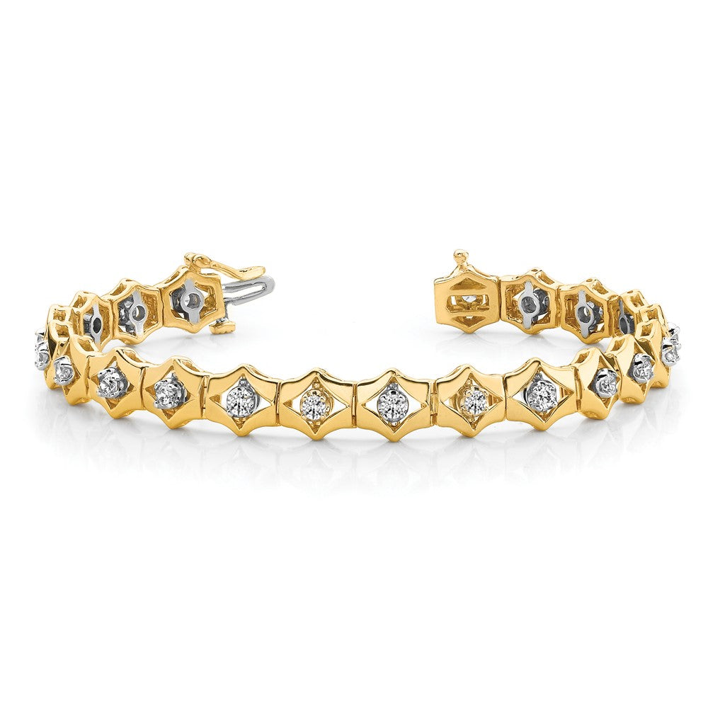 14K Yellow Gold Holds 19 Stones Up To 3.25mm Add A Diamond 7 Inch Tennis Bracelet