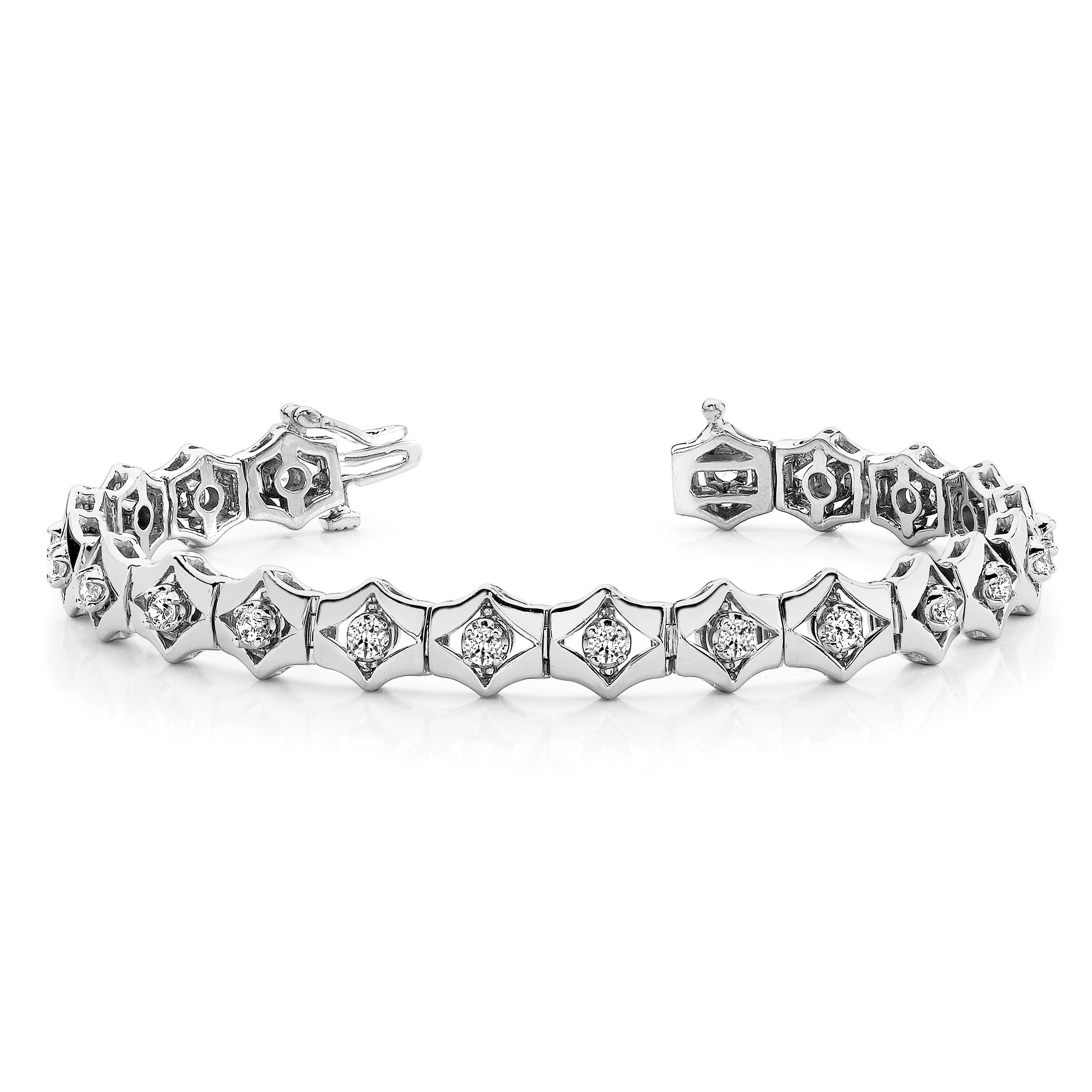 14K White Gold Holds 19 Stones Up To 3.25mm Add A Diamond 7 Inch Tennis Bracelet