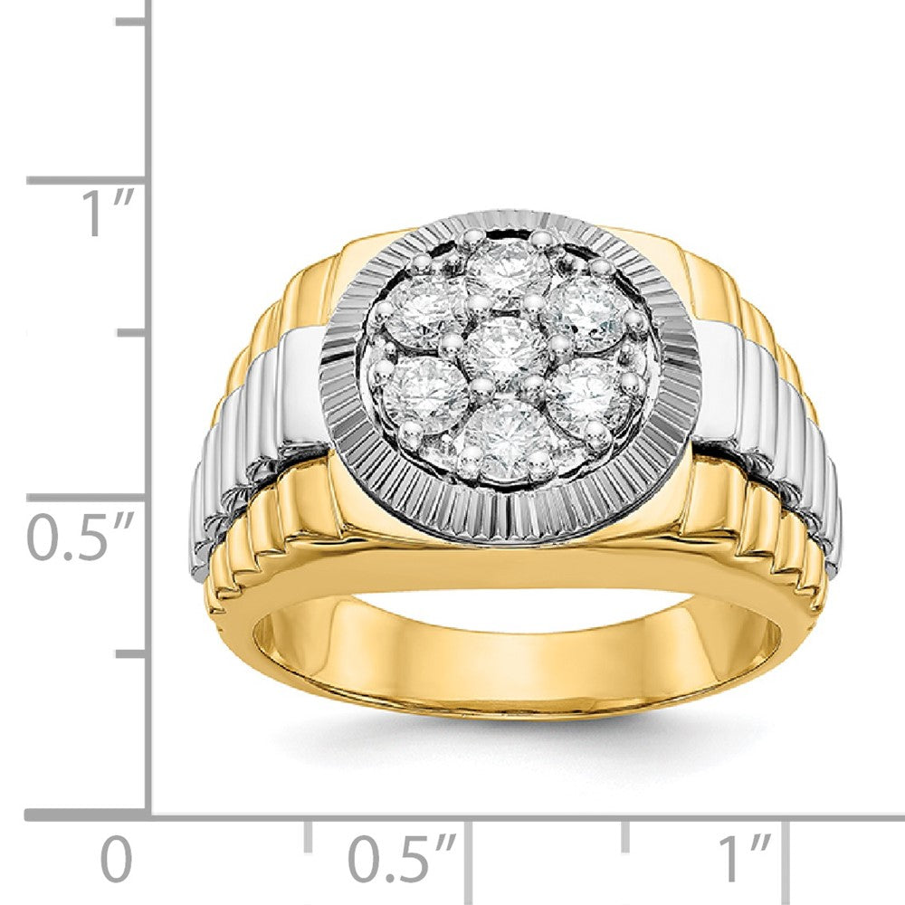 14K Two Tone 14Ktt True Origin Lab Grown Vs+, F+ Diamond Men'S Ring