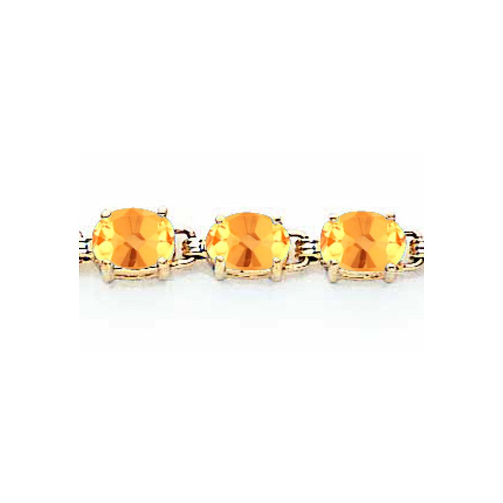 14K Yellow Gold 6X4mm Oval Citrine Bracelet