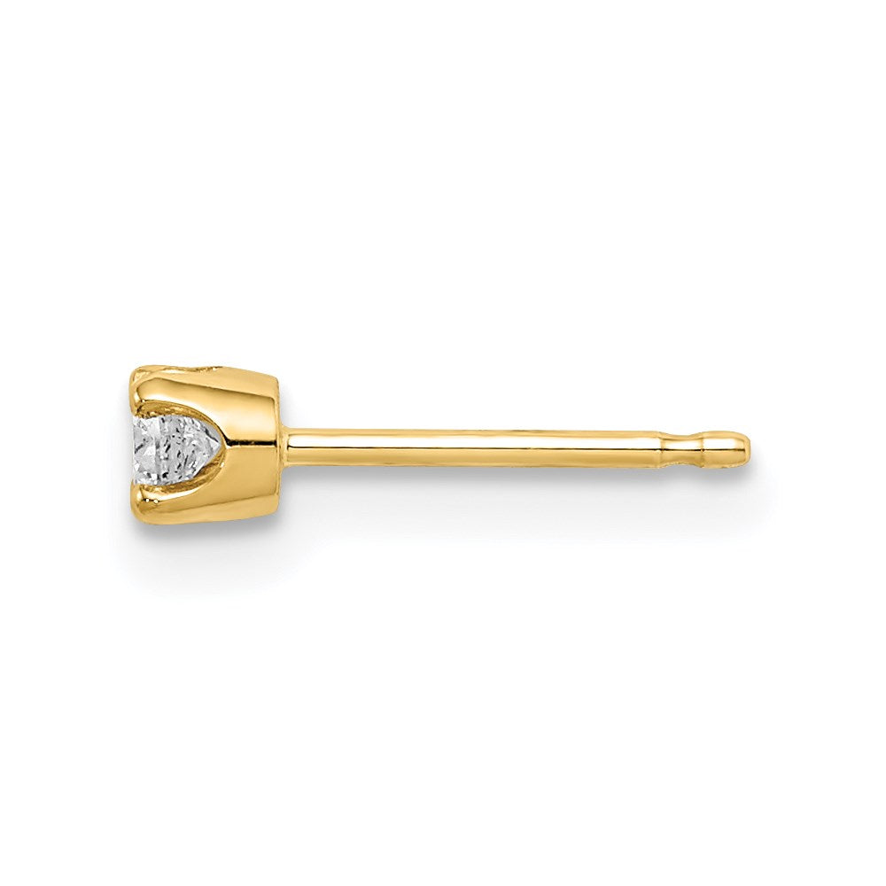 14K Yellow Gold Single Stud Diamond Earring