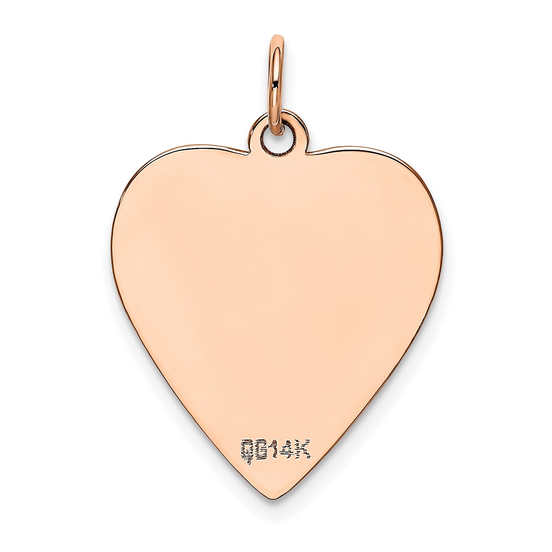 14K Rose Gold Polished Heart Shaped Disc Pendant