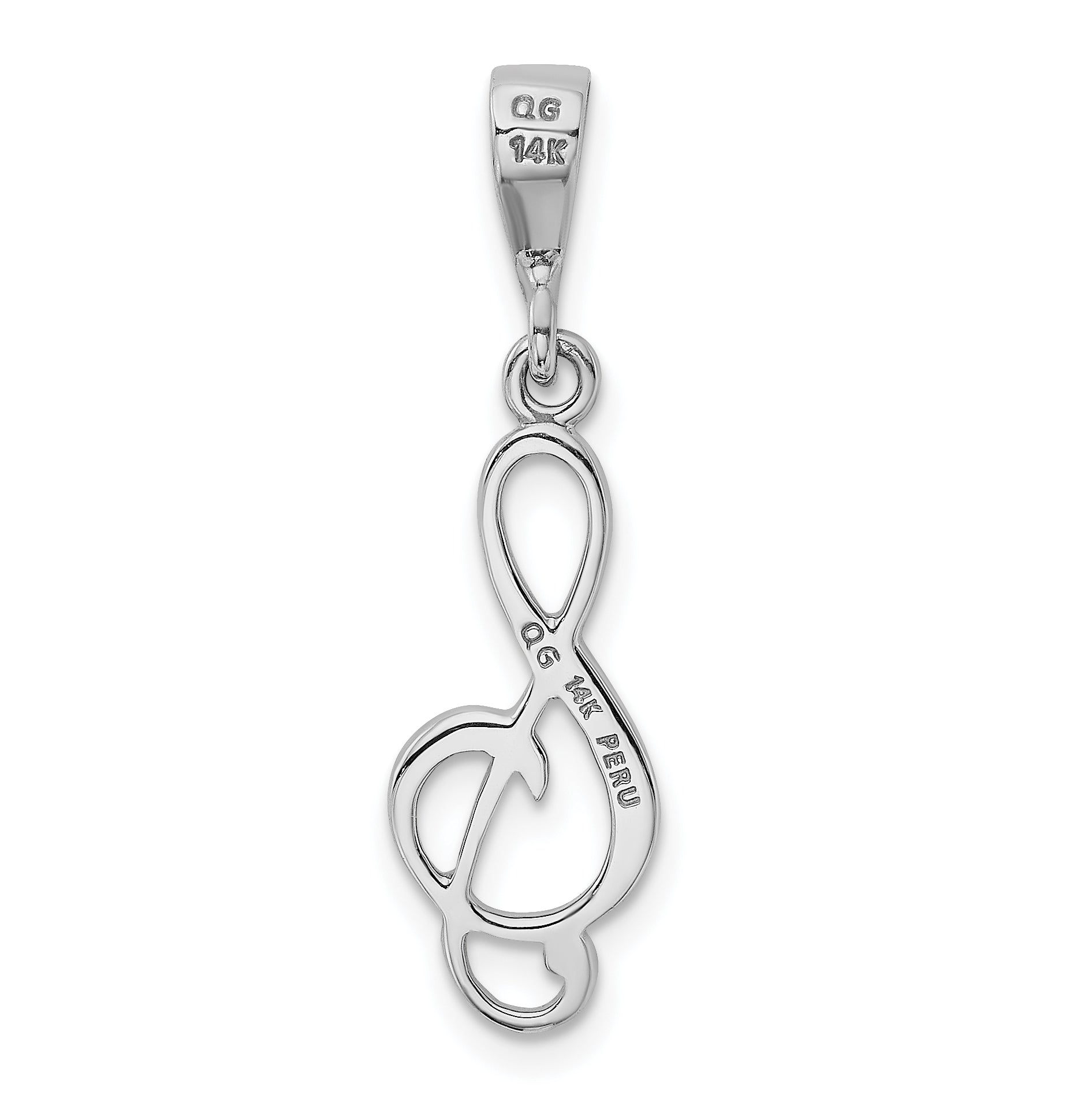 14k White Gold 14K White Gold Treble Clef Pendant