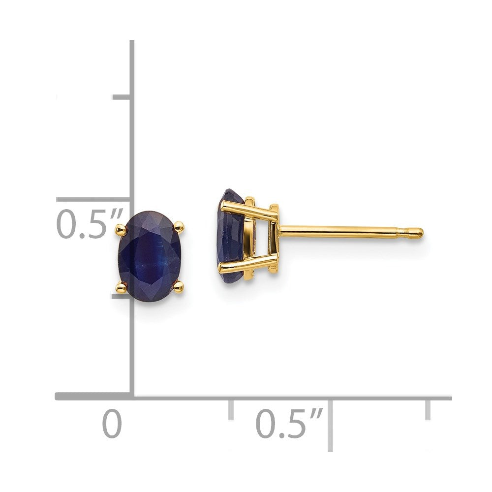 14K Yellow Gold Sapphire Earrings September